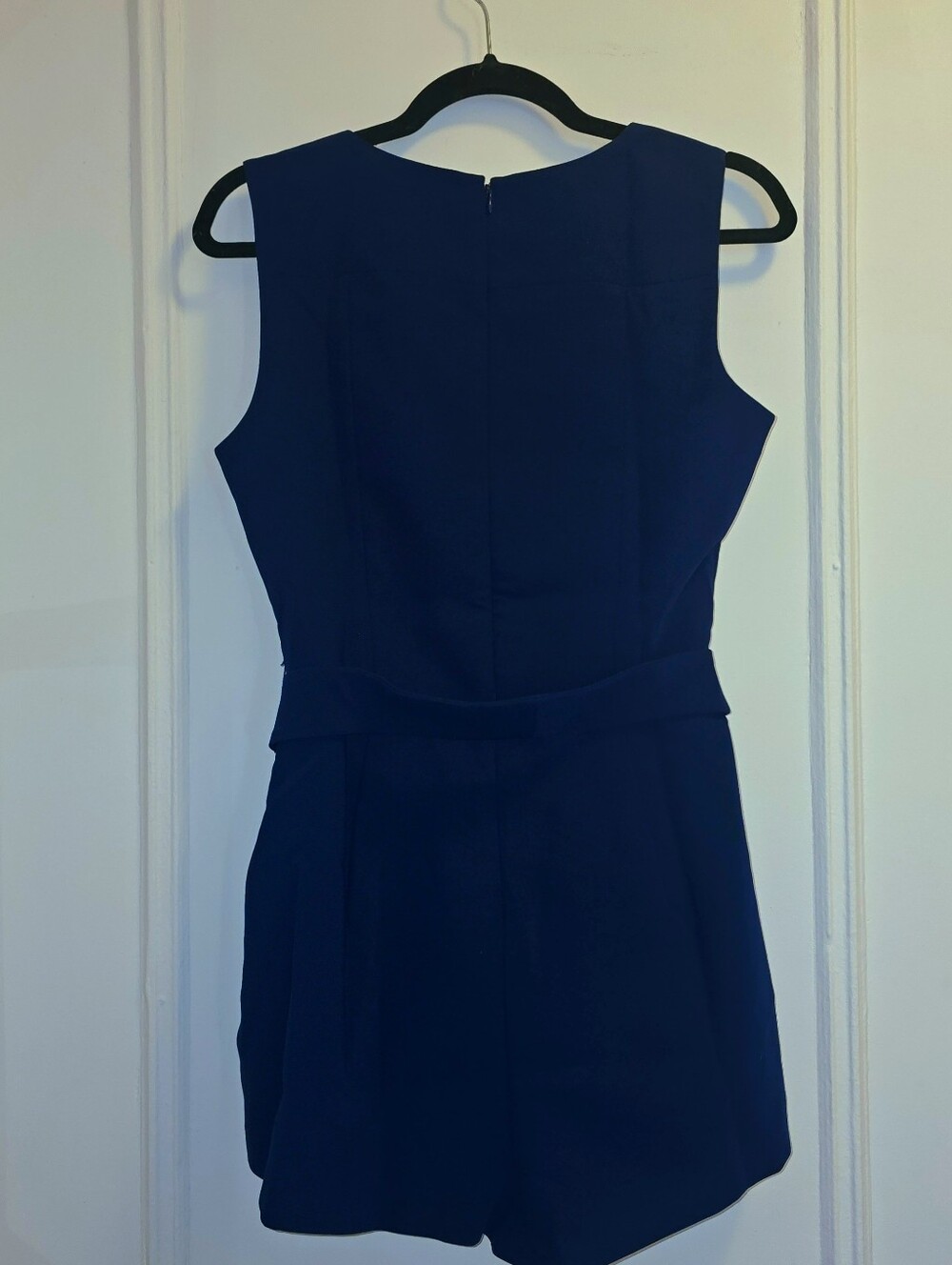 NWT Amanda Uprichard Navy Blue Belted Sleeveless Fontaine Romper - Sz Medium - Picture 7 of 14